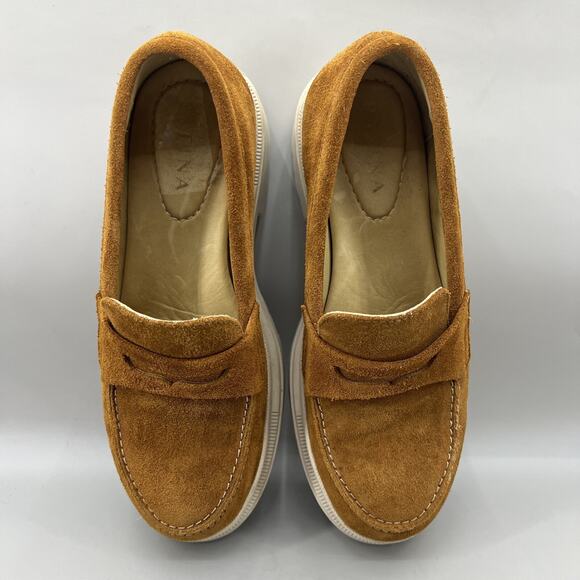 Patina‎ by Portland Zoe Chunky Loafers Women's Size 6 Brown Suede Penny Platform - Picture 5 of 10